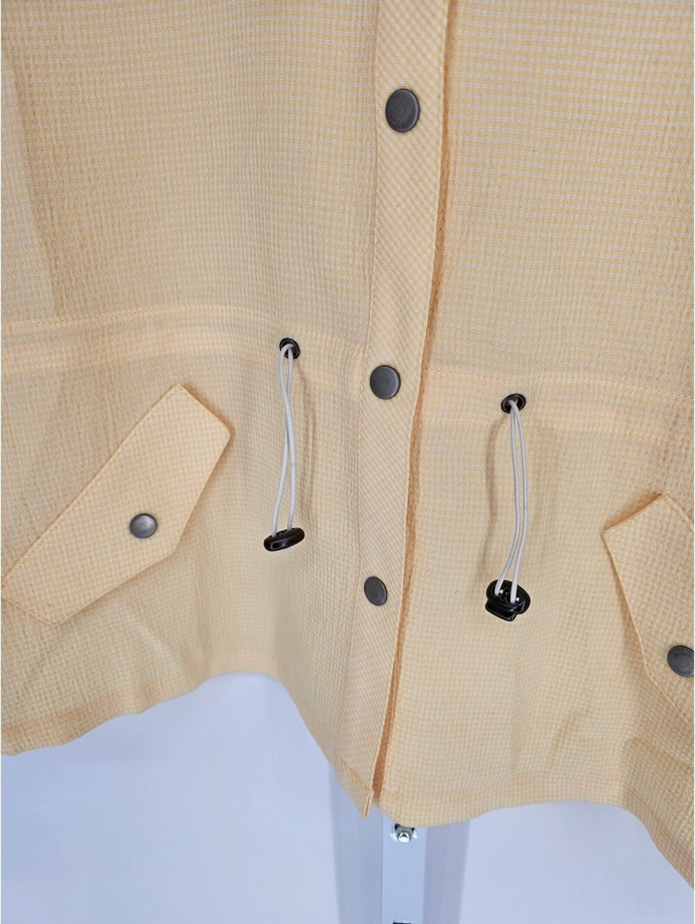 Christopher & Banks Women's Yellow Plaid Adjustable Long Sleeve Jacket Size S - Picture 3 of 5